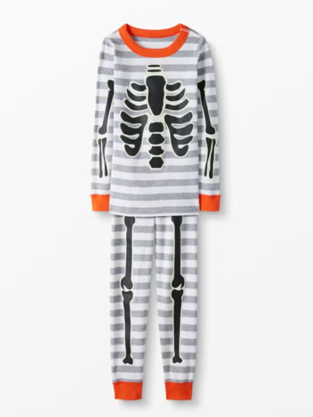 Hanna Andersson Halloween Skeleton Costume Pajamas Long Johns Sz 3 3T